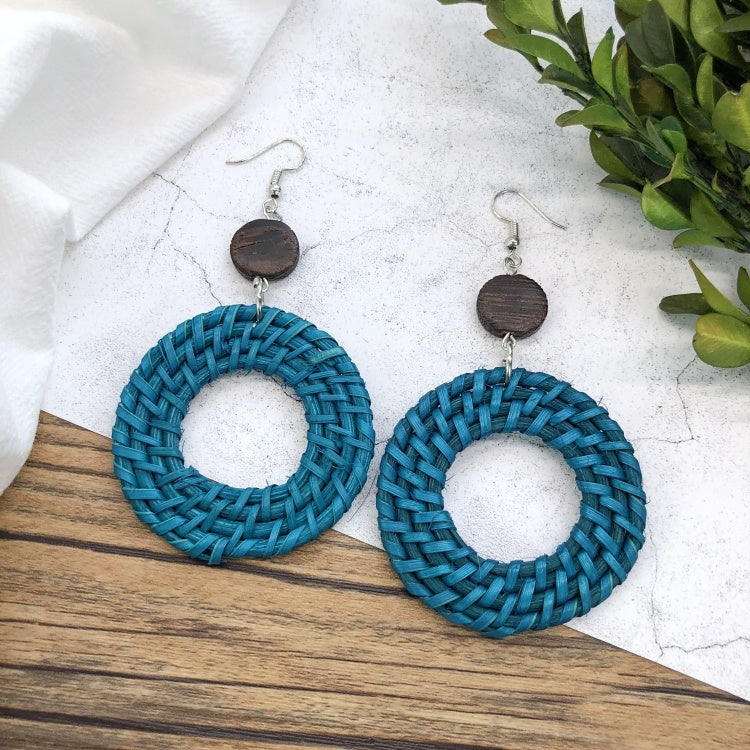 Vintage Forest Grass And Rattan Woven Handmade Earrings