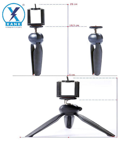 XANK YT-228 Tripod (Black, Supports Up to 1000 g)