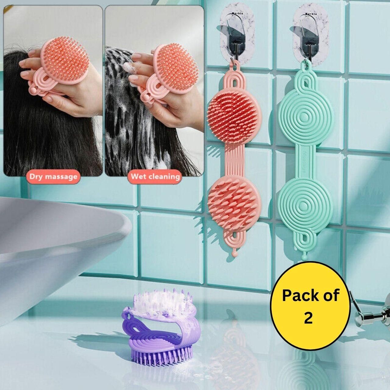 OS 2 in 1 Bath and Shampoo Brush (Pack of 2) PRODUCT CODE (OS0004821)