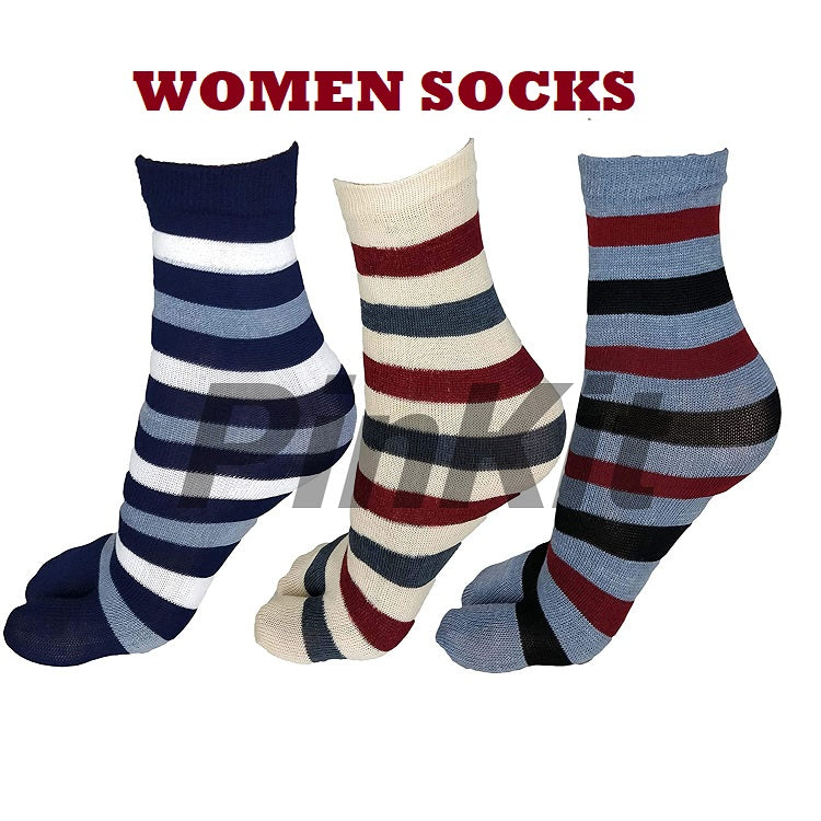 OS Women Cotton Multi Color Stripes Thumb Socks PRODUCT CODE (OS0010081)