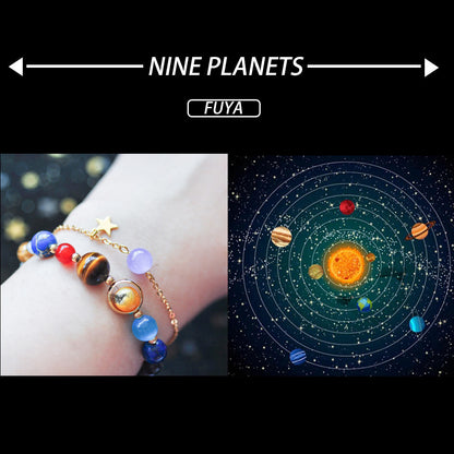 The Ruler Of The Universe And Galaxy 8 Planets Blue Sandstone Bracelet