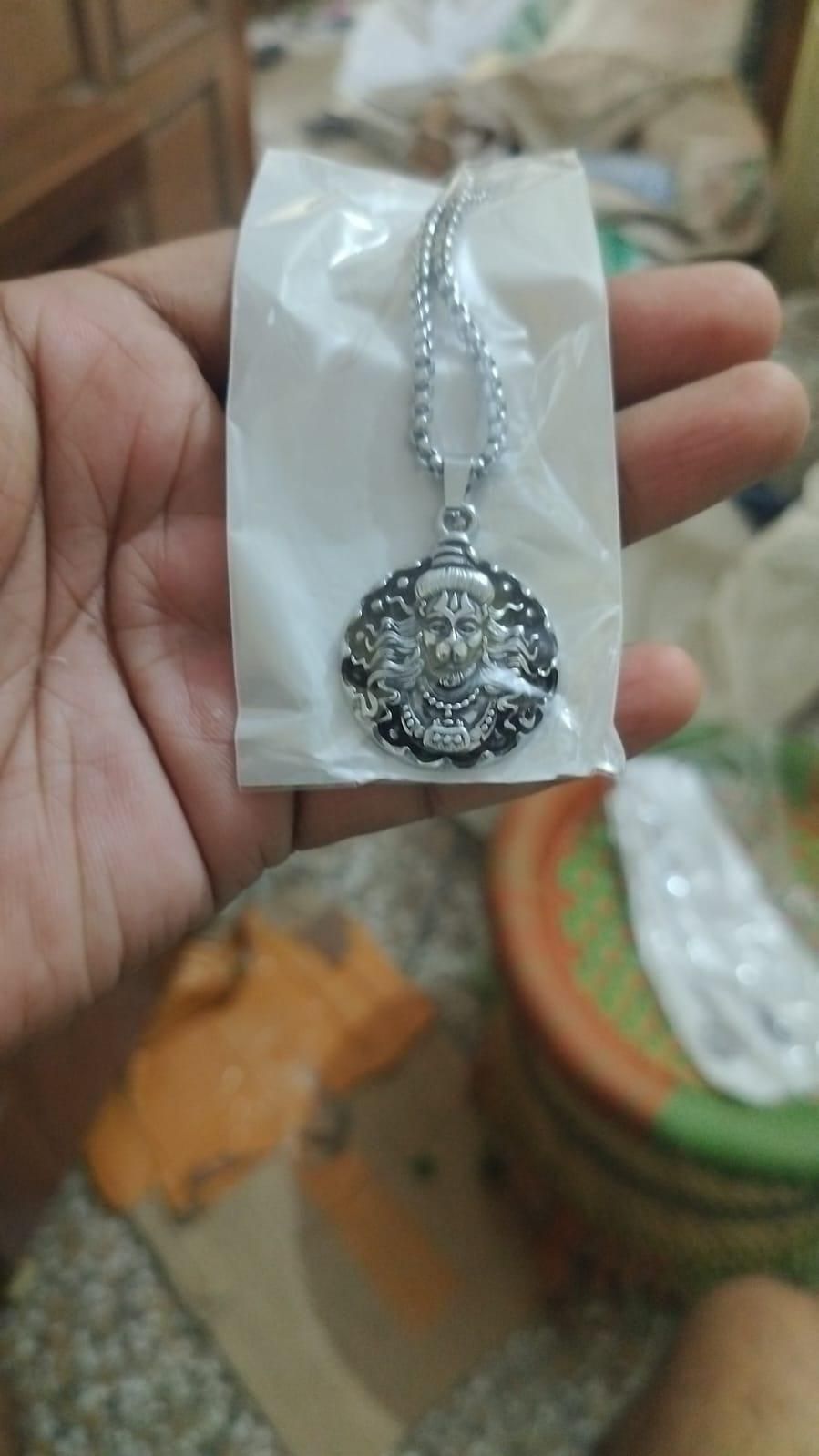 OS Hanuman Ji Pendant Oxodaised Silver Chain PRODUCT CODE(OS0006205)