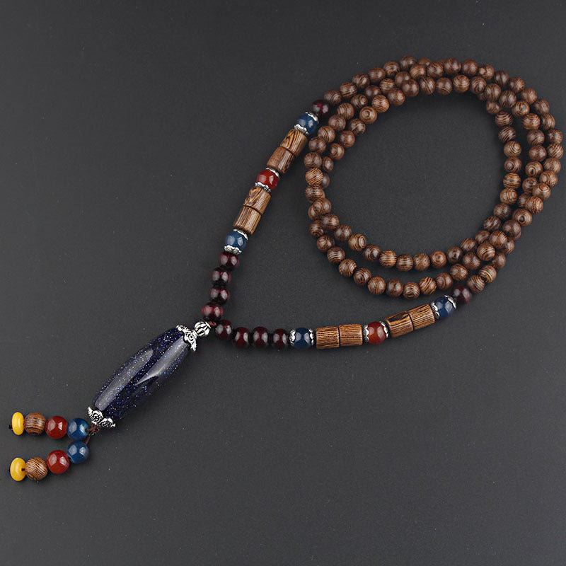 Men's And Women's Ethnic Necklaces Retro Wooden Beads