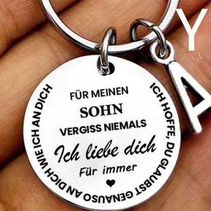 26 Letters Stainless Steel Keychain For My Son And Daughter In German