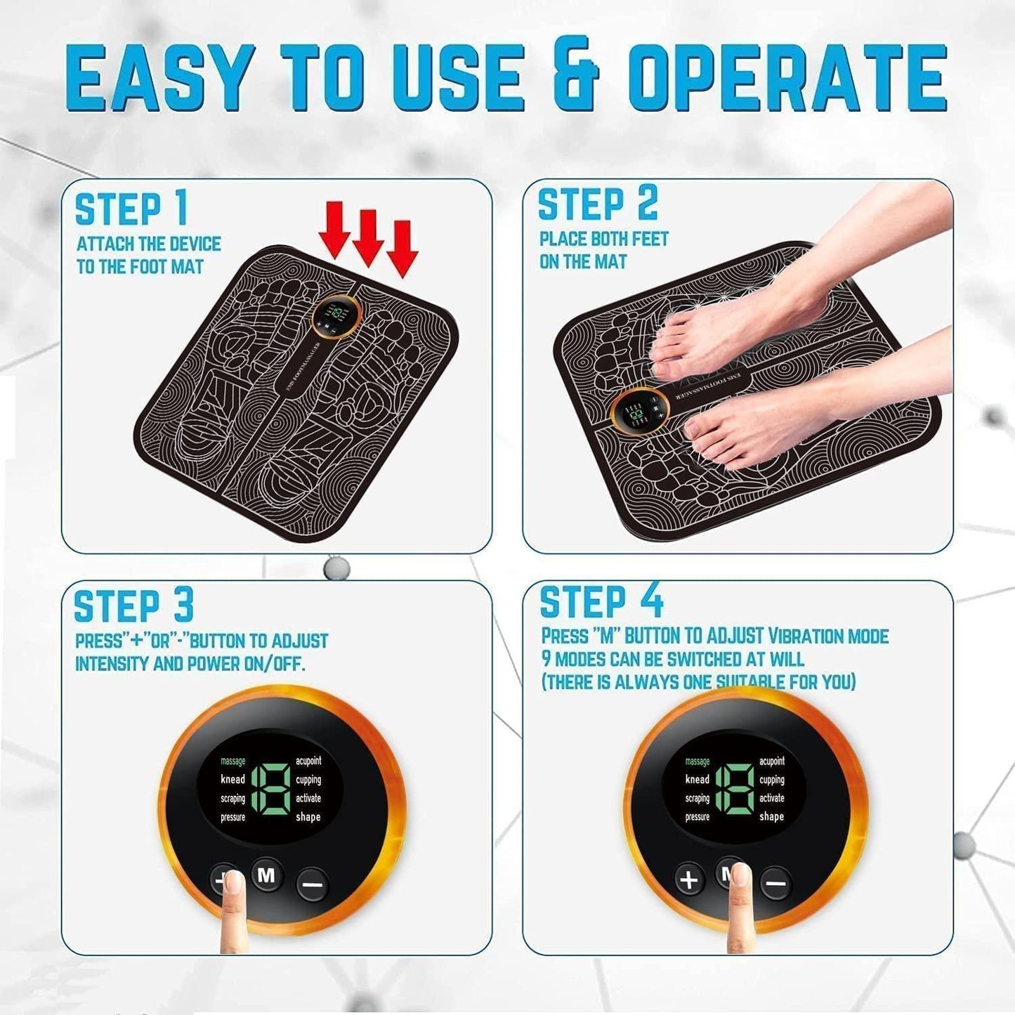 OS Foot Massage Pain Reliever, Wireless Electric EMS Massage Machine PRODUCT CODE(OS0002027)