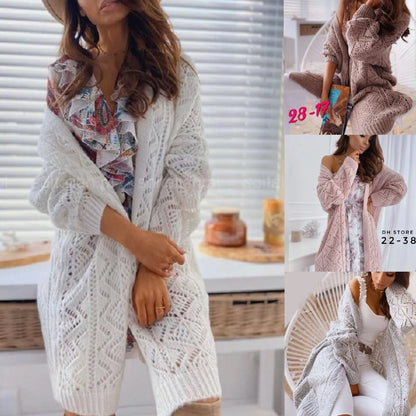 Fashion Sweater Hollow Knit Cardigan Top Women