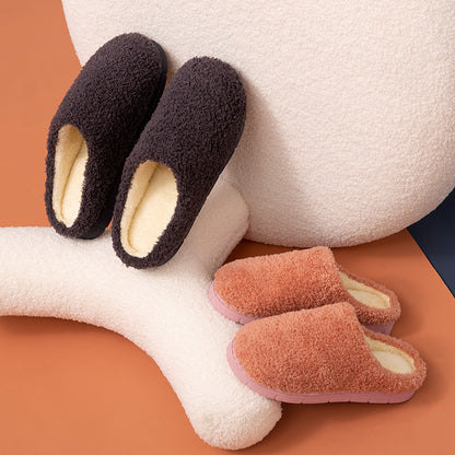 Couple Japanese Indoor Thick-soled Non-slip Slippers Household Warmth Thick Plush