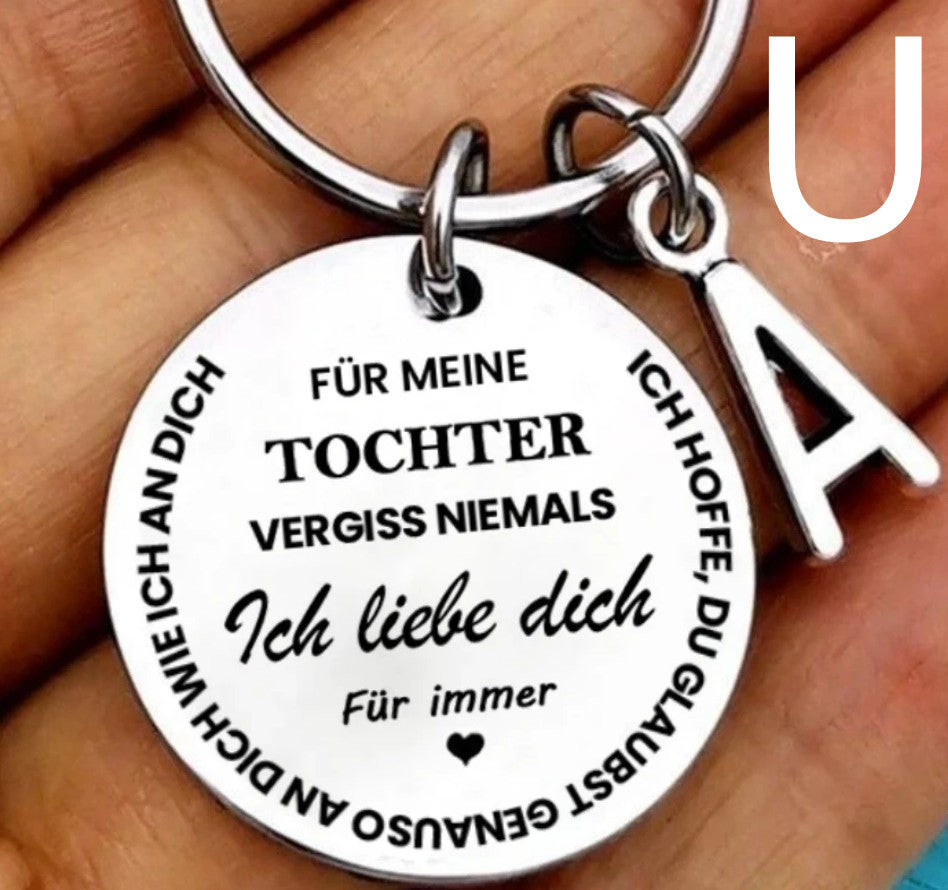 26 Letters Stainless Steel Keychain For My Son And Daughter In German