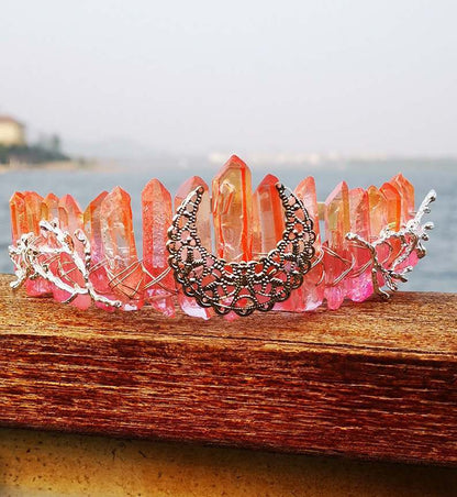 Natural Crystal Rainbow Crown Hair Band