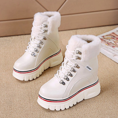 Casual Thick Soled Round Toe Women's Autumn And Winter Boots