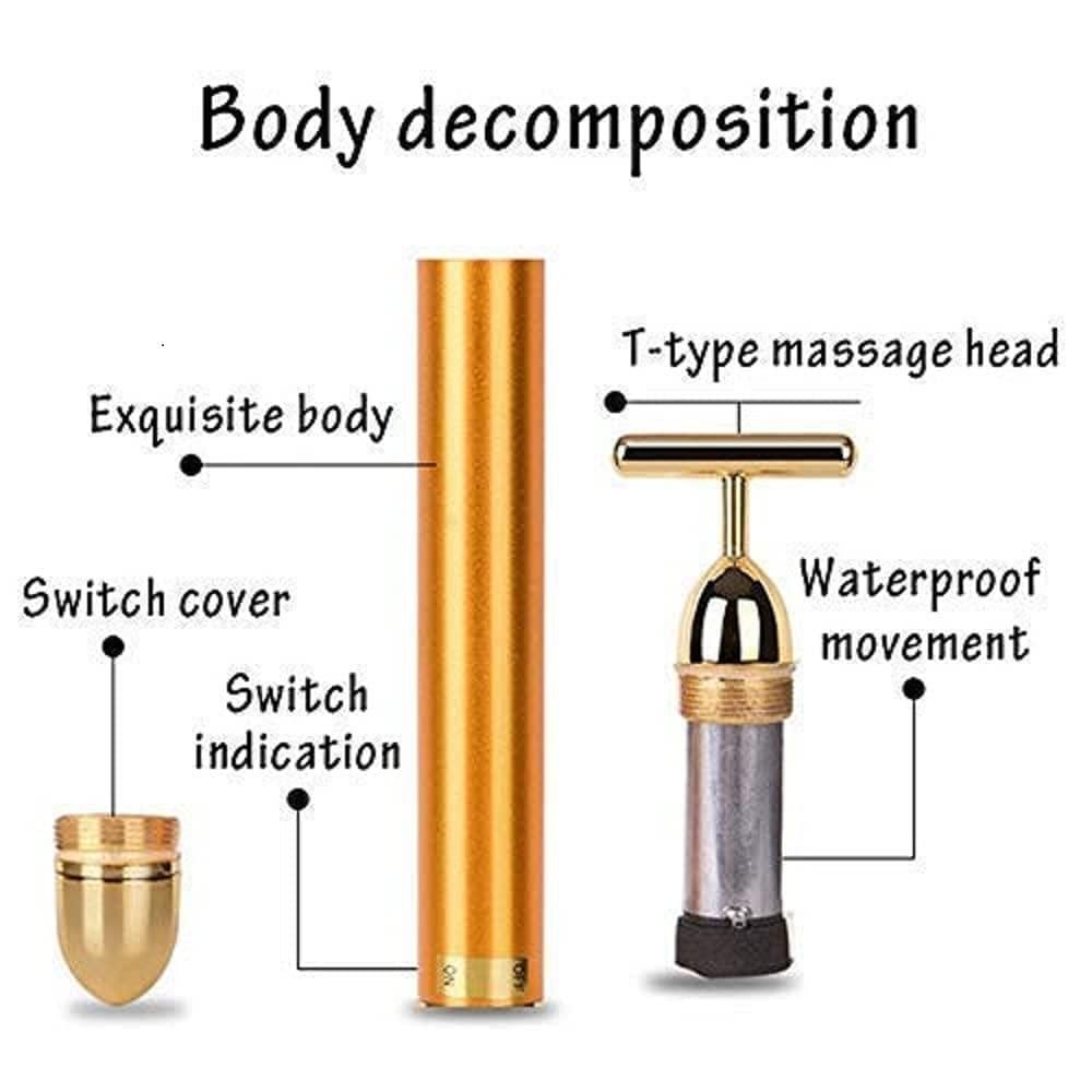 OS 24K Gold Energy Beauty Bar Electric Facial Massage Roller PRODUCT CODE (OS0001195)