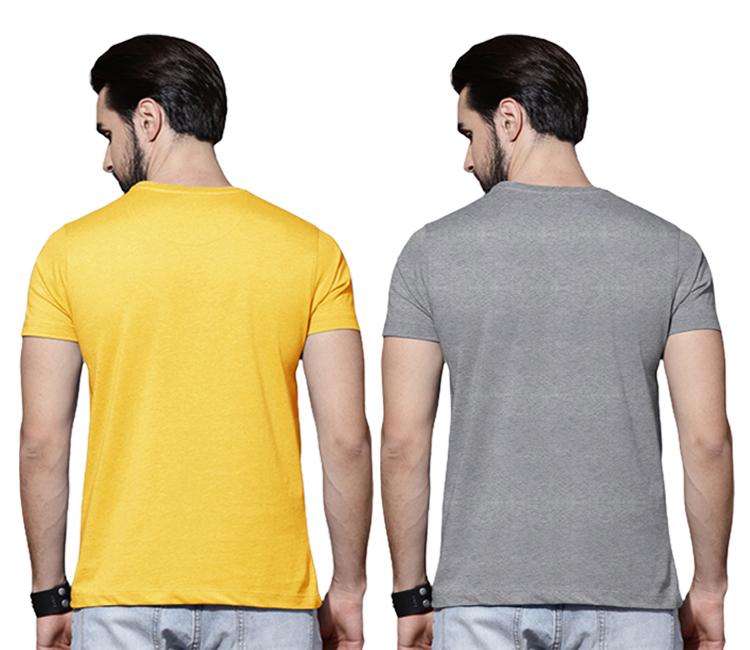 GMG Cotton Solid Half Sleeves Mens Round Neck T-Shirt Pack Of 2 PRODUCT CODE(GMG0005115)