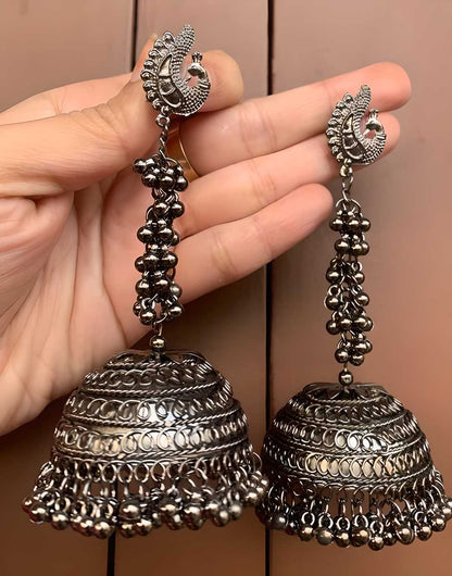 Traditional New Style Black Jhumkas Earrings For Women and Girls PRODUCT CODE (OS0006784)