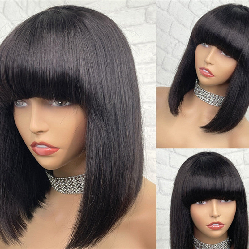 Women's Fashion Simple Woven Straight Wig