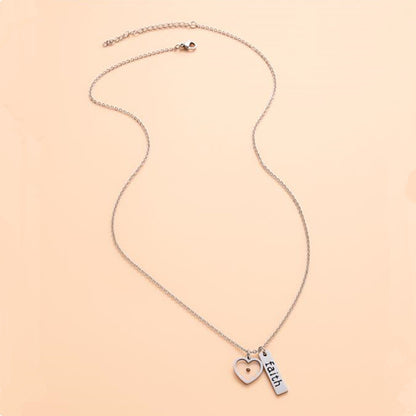 Stainless Steel Heart-shaped Faith Mustard Seed Necklace