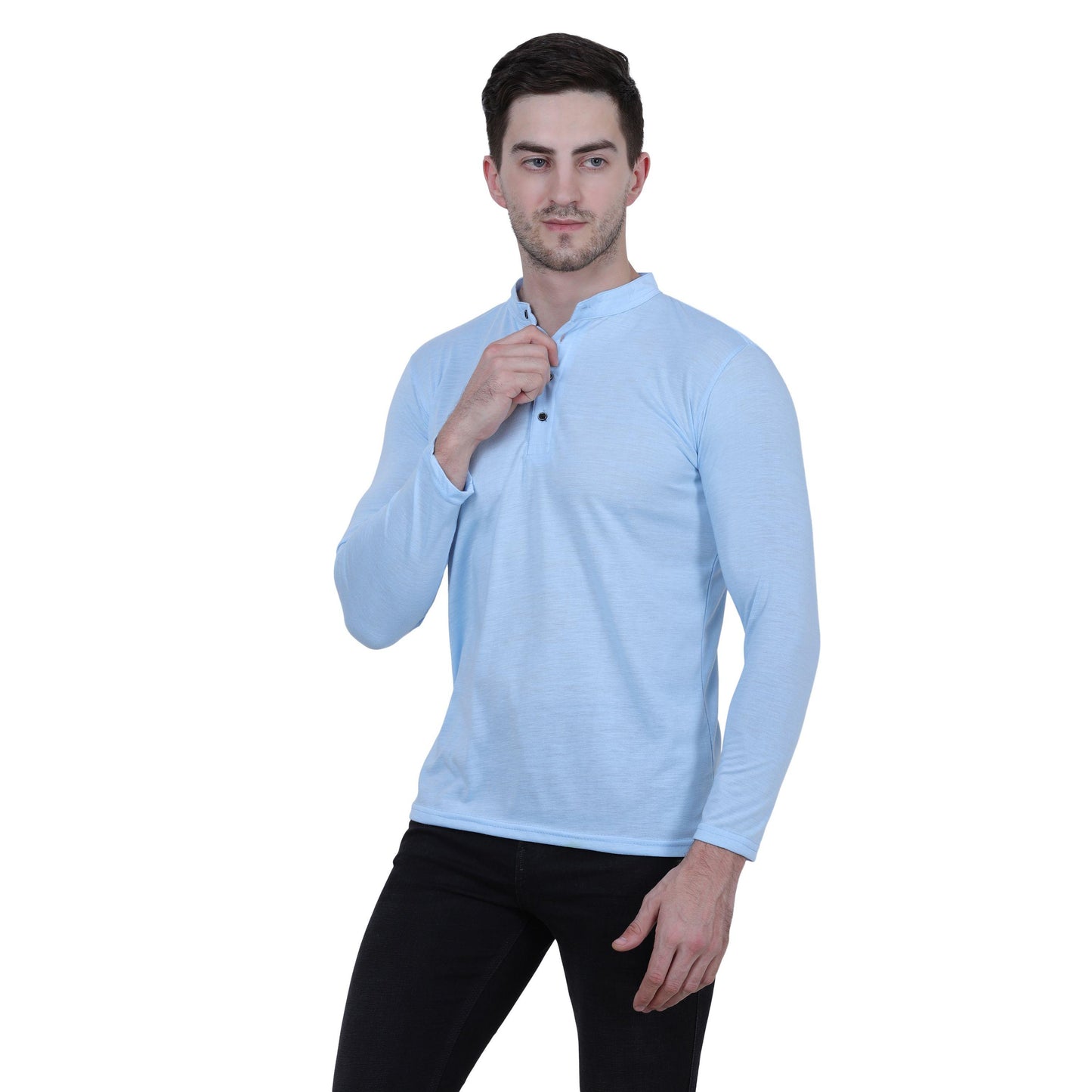 OS Cotton Blend Solid Full Sleeves T-Shirt PRODUCT CODE(OS0008453)