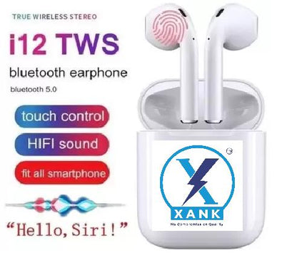 XANK TWS i12 Bluetooth Earphone with Portable Charging Case (White, True Wireless) PRODUCT CODE(OS0008509)