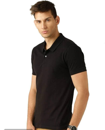 OS Cotton Blend Solid Half Sleeves Mens Polo Neck T-Shirt (Pack of 4) PRODUCT CODE (OS0005551)