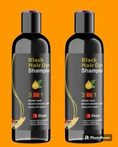 Unisex Instant Black Herbal Hair Dye Shampoo for Grey Hair Coverage Shampoo 3 in 1(100ml) Pack Of 2 PRODUCT CODE(OS0008538)