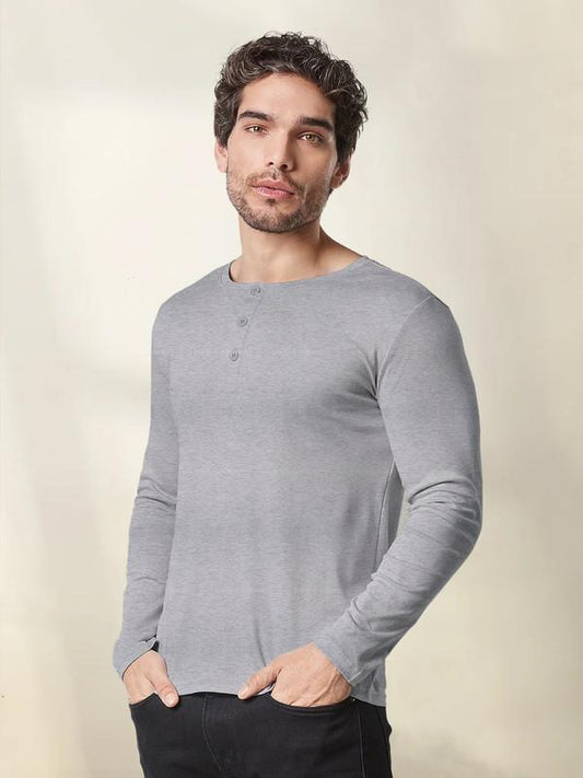 Mens Full Sleeve Cotton Henley T-shirt PRODUCT CODE (GMG0005130)