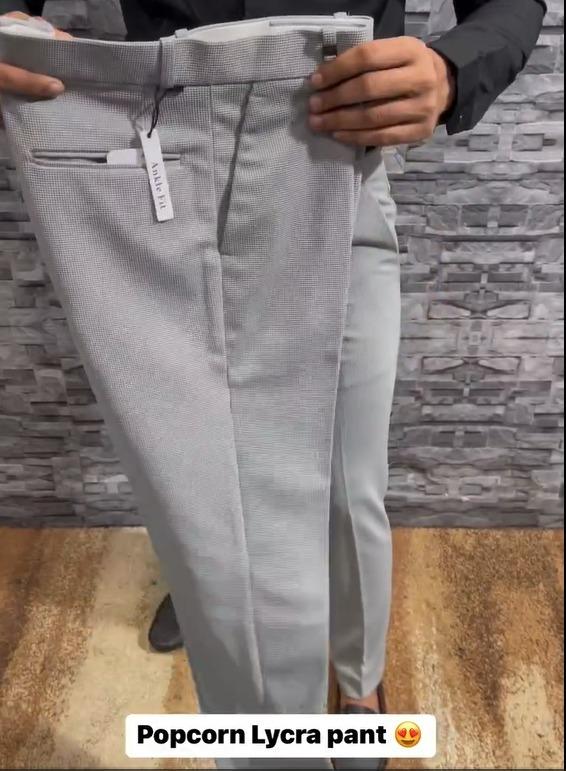 OS Popcorn Fabric Ankle Length Trouser For Men's PRODUCT CODE(OS0008485)