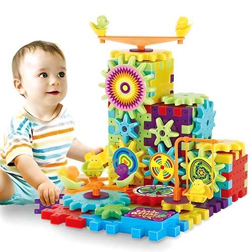 OS Battery Operated 81pcs Rotating Building Blocks with Gears for STEM Learning PRODUCT CODE (OS0001140)