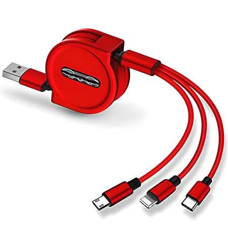 Multiple Charging Cable 4Ft/1.2m 3-in-1 USB Charge Cord Compatible PRODUCT CODE(OS0008516)