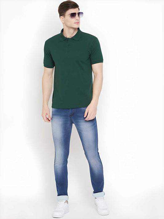 OS Cotton Blend Solid Half Sleeves Mens Polo T-Shirt  PRODUCT CODE (OS0005507)