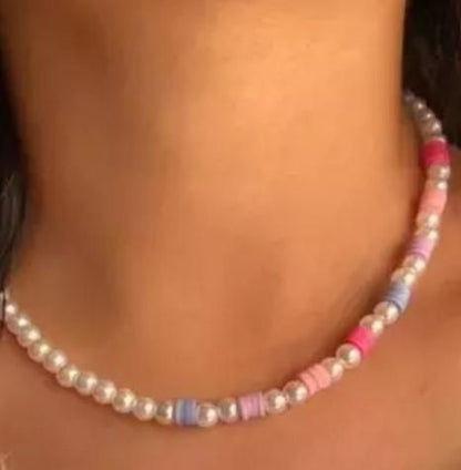 PD Enterprise Glass Bead Pearl Necklace Multicolor PRODUCT CODE (OS0006719)