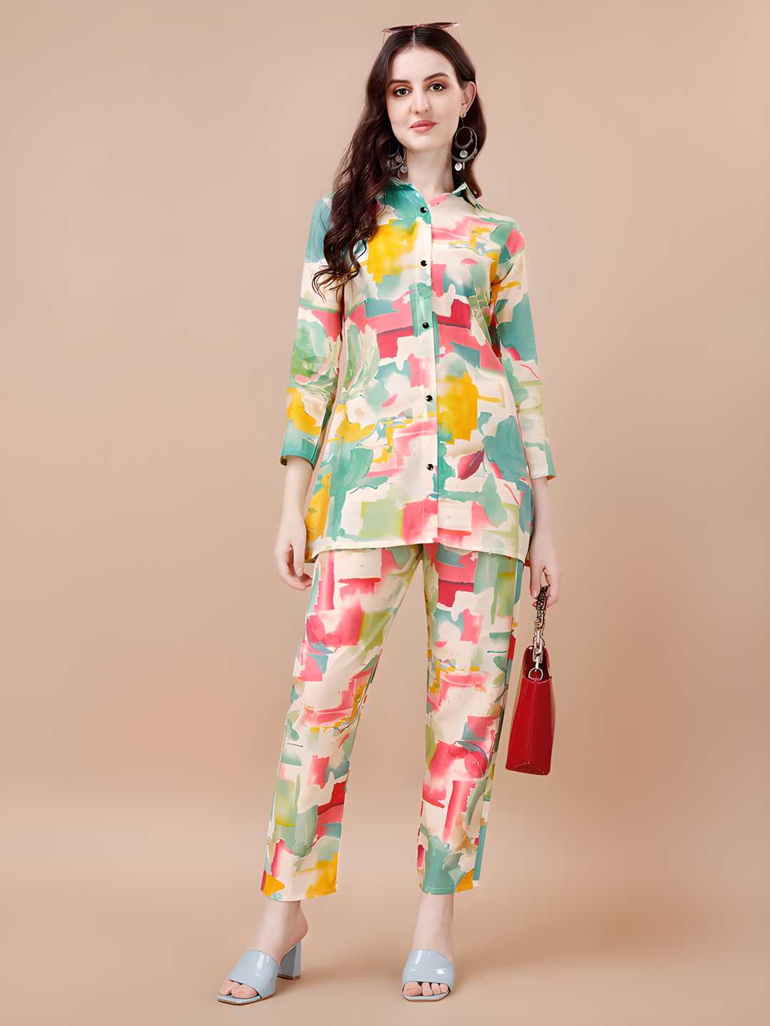 OS Women Floral Print 2-Piece Co-Ord Set (OS0009007)