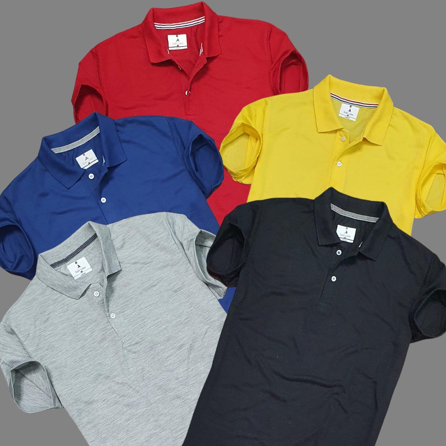 OS Plane Matty Solid Half Sleeves Mens Polo neck T-Shirt Pack Of 5 PRODUCT CODE (OS0005574)