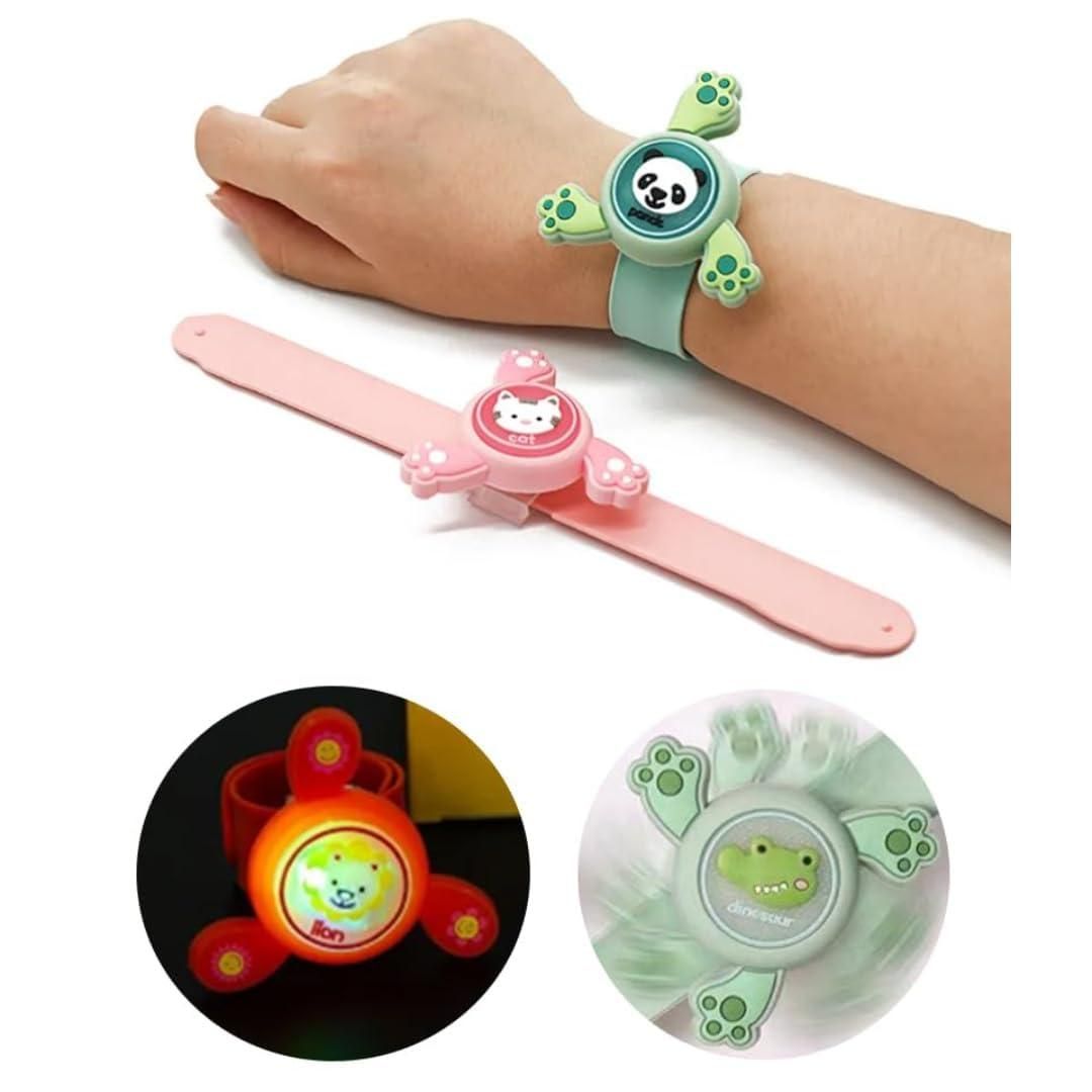 LED Light Kids Rakhi Spinning Toy Boy Girl Spinning Slap Band Cartoon Bracelet PRODUCT CODE (OS0006876)