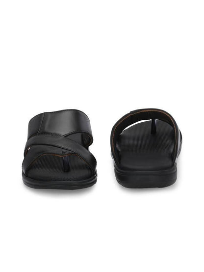 GMG Mens Puffy Cloud Black Leather Slippers PRODUCT CODE (GMG0007130)