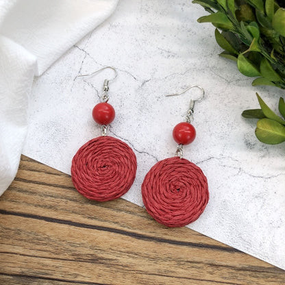 Vintage Forest Grass And Rattan Woven Handmade Earrings