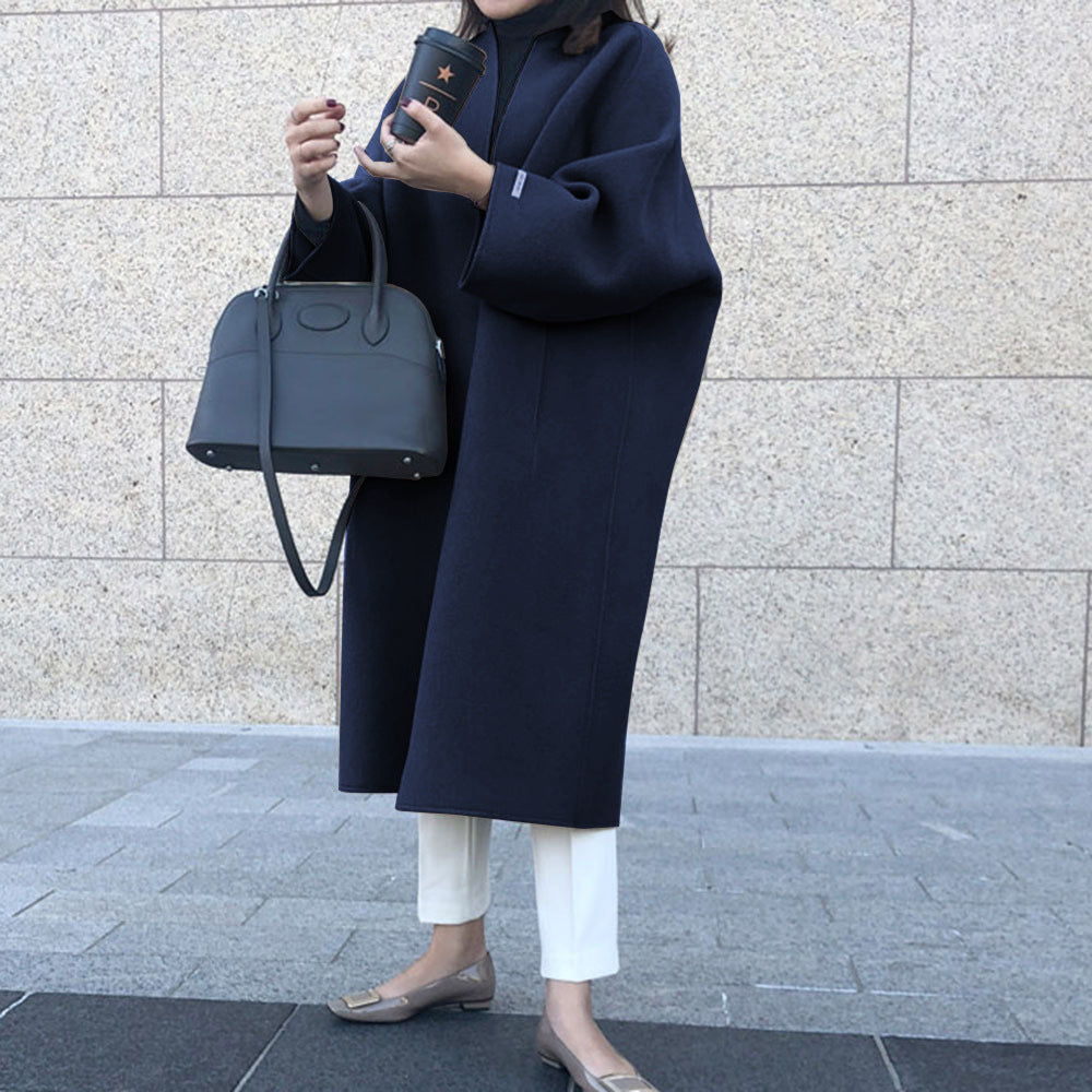 Women's Solid Color Straight Long Coat