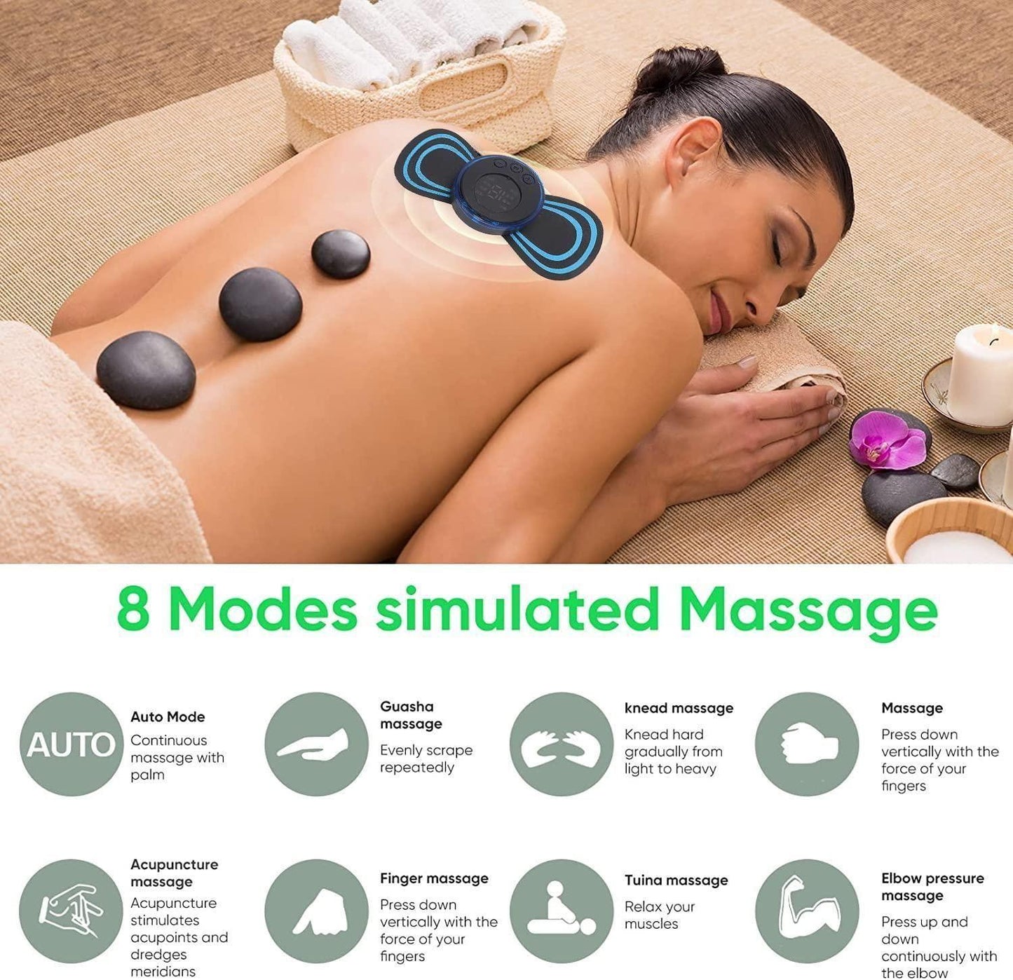 OS Mini Massager with 8 Modes and 19 Strength Levels,Rechargeable Electric Massager for Shoulder,Arms,Legs,Back Pain for Men and Women  PRODUCT CODE (OS0002055)