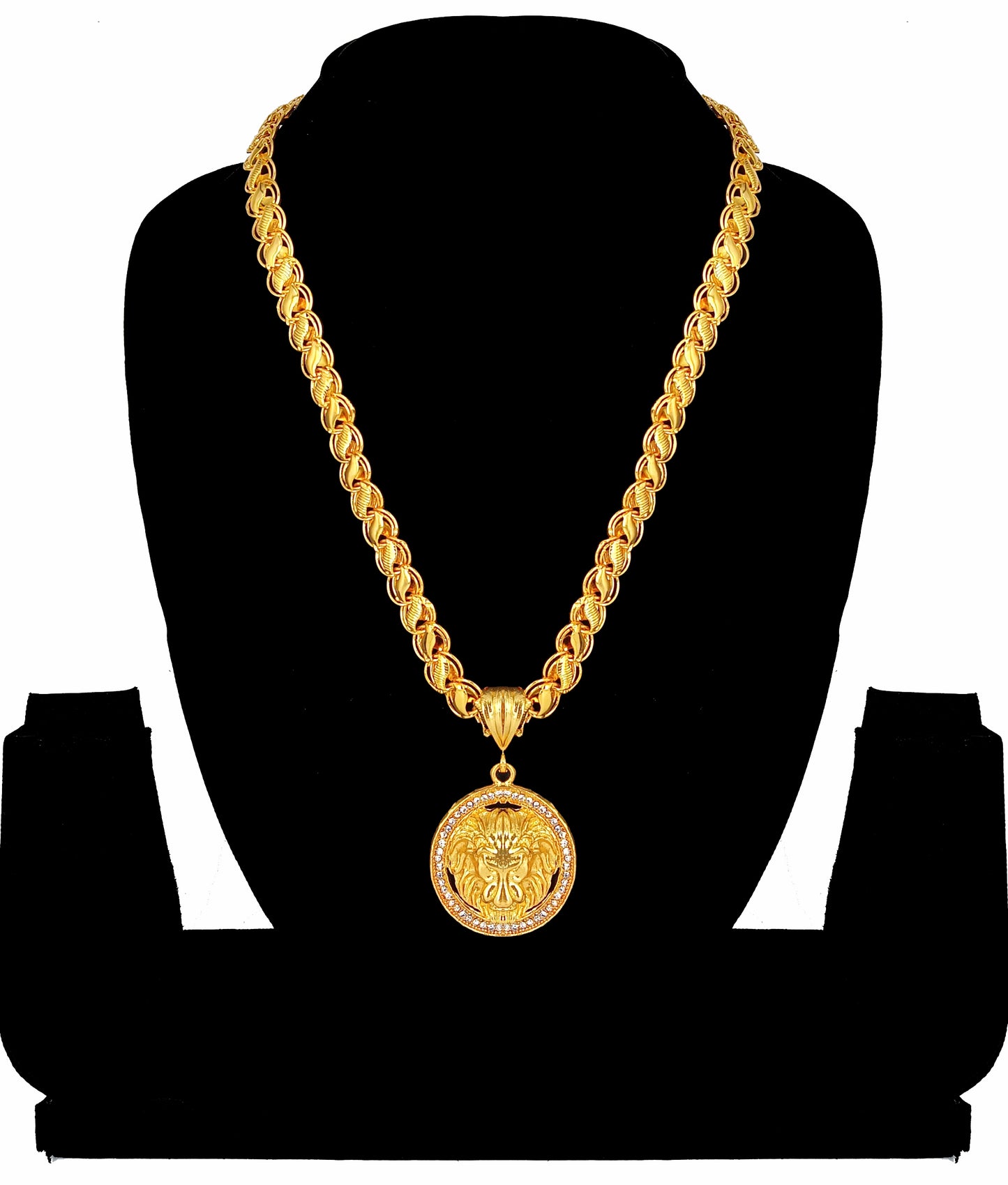 Luxurious Men's Gold Plated Pendant With Chain Vol 3 PRODUCT CODE (OS0006791)