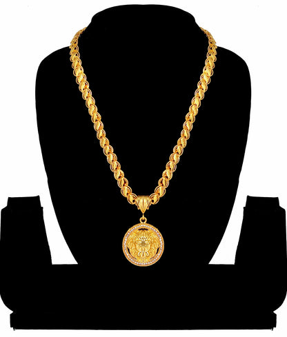 Luxurious Men's Gold Plated Pendant With Chain Vol 3 PRODUCT CODE (OS0006791)