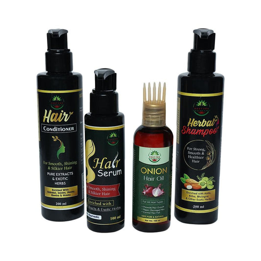 Herbal Hair serum, herbal shampoo,Onion Hair Oil, Herbal Hair Coniditioner (Pack of 4) PRODUCT CODE(OS0008546)