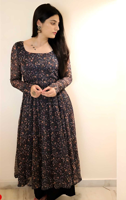 OS Plus Size Women's Printed Georgette Anarkali Kurti PRODUCT CODE (OS0009002)