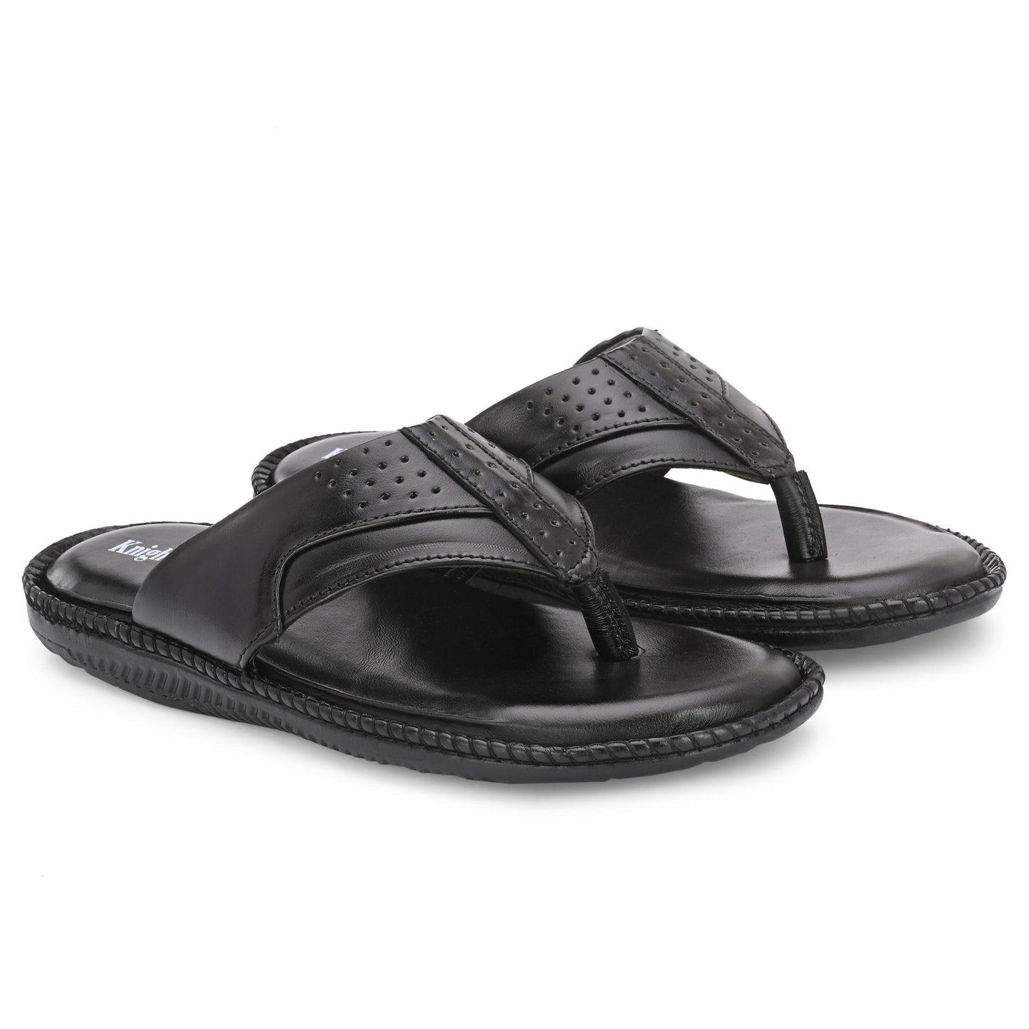 OS Men's Black Leather Slippers PRODUCT CODE (OS0007036)