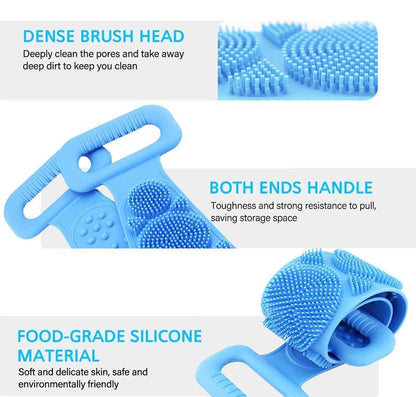 OS Back Scrubber- Silicone Body Double Side Bathing Back Scrubber PRODUCT CODE (OS0004775)