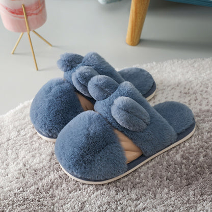 Household Thickened Rabbit Fur Indoor Home Confinement Slippers