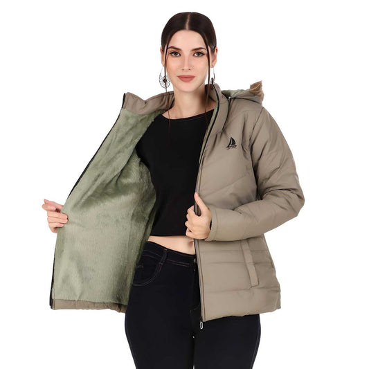 OS Women's Solid Fluffy/ Puff Jackets PRODUCT CODE (OS0010036)