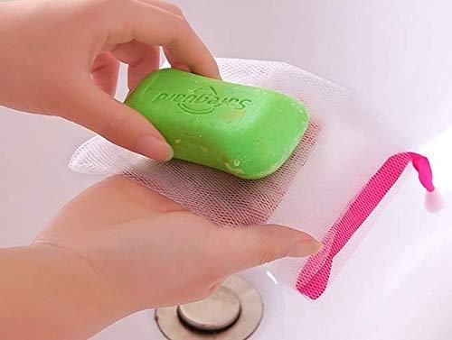 OS Exfoliating Mesh Soap Pouch Bubble Foam Net Soap Sack (Pack of 10) PRODUCT CODE (OS0004822)