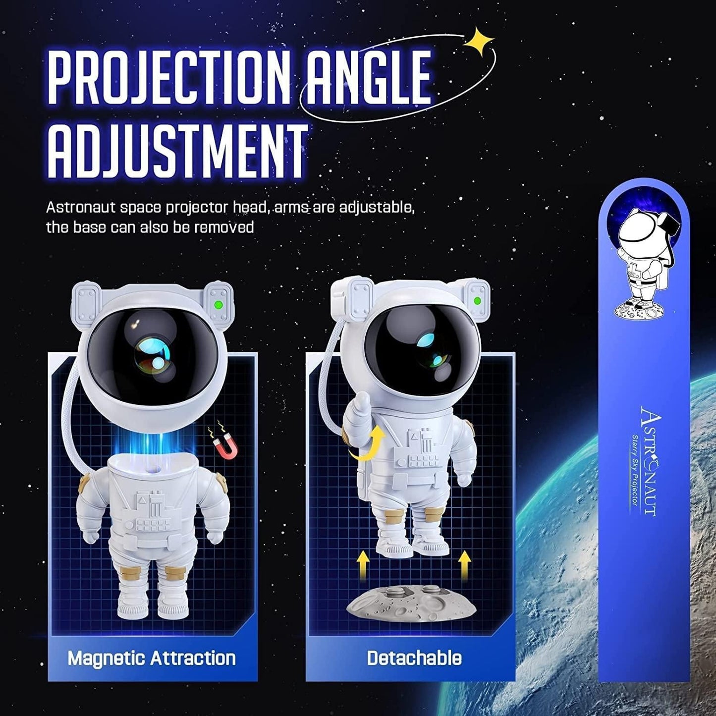 OS Astronaut Galaxy Projector - 360 Magnetic Head Rotation, Remote Control PRODUCT CODE(OS0008351)