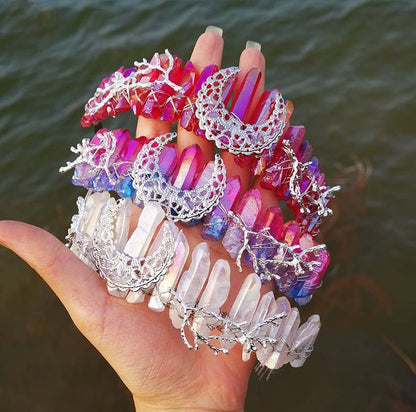 Natural Crystal Rainbow Crown Hair Band