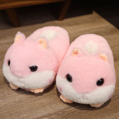 Cute Indoor Thick-soled Non-slip Plush Cartoon Couple Cotton Slippers