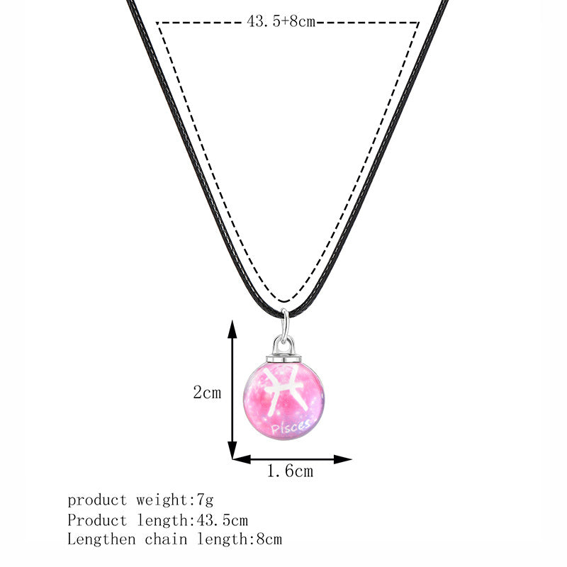 Glass Diamond Geometric Necklace Female Trend