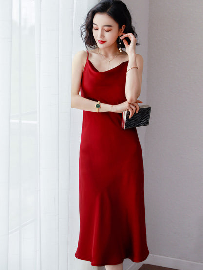 Ladies Fashion Temperament Luxurious Evening Sling Dress